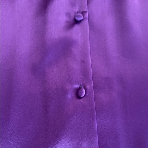 Purple Polyester Button-Up Robe - Picture 5 of 16